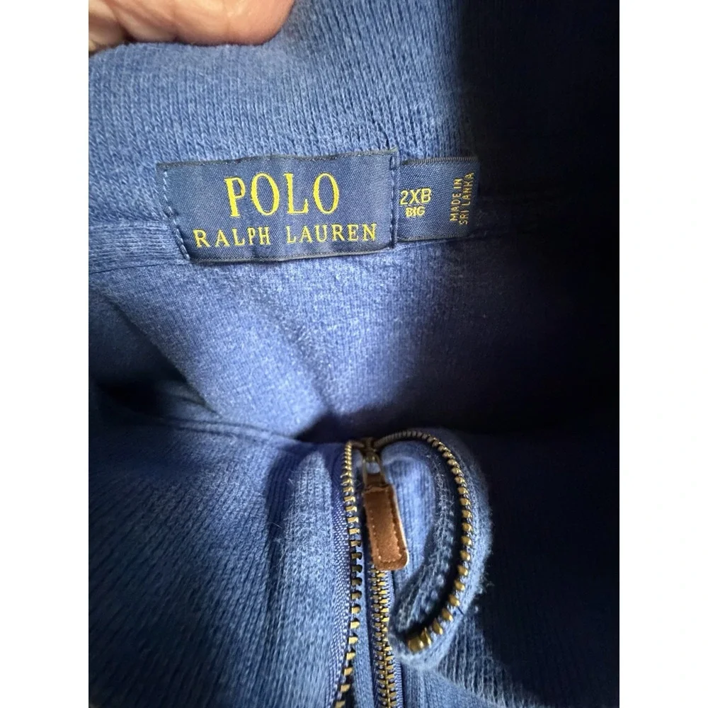 Polo Ralph Lauren Blue Quarter Zip Pullover Cotton Big & Tall 2XB